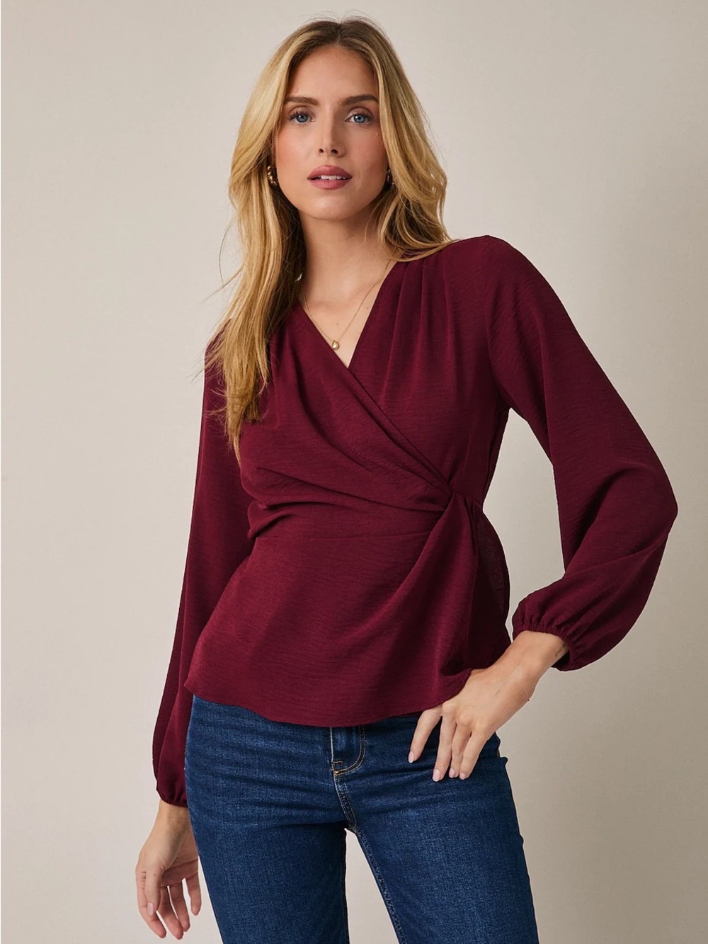 NWT Gilli Red Wine Blouse